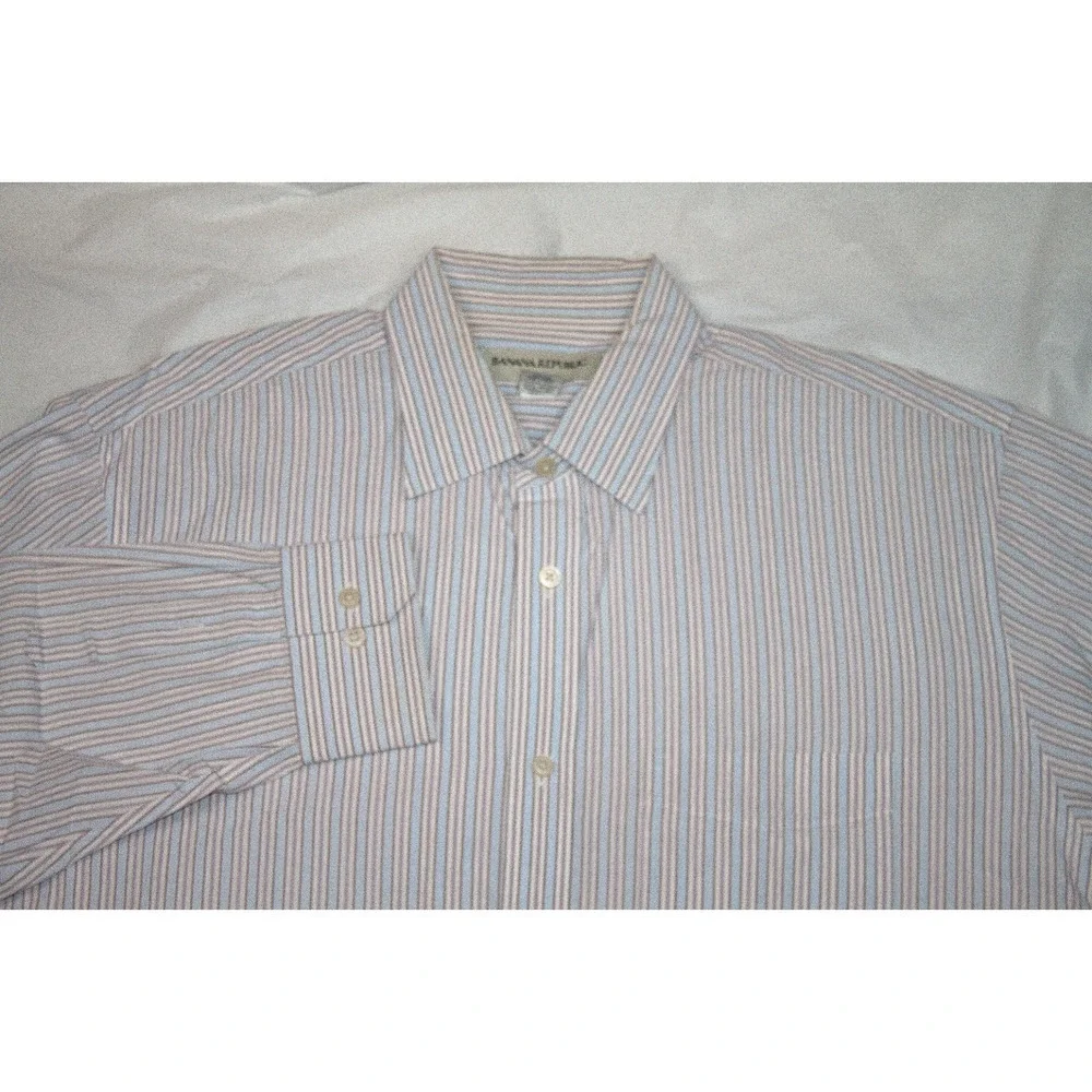 Banana Republic Men's Long‎ Sleeve Button Front Shirt Size XL 17-17 1/2
